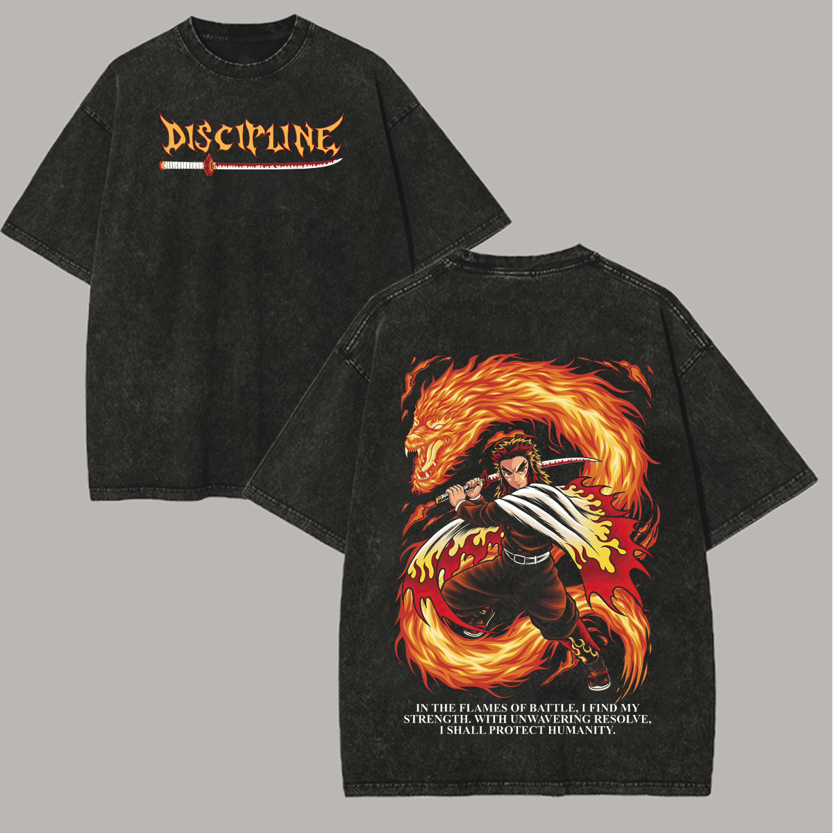 Kyōjurō Rengoku Printed Unisex Washed T-Shirt