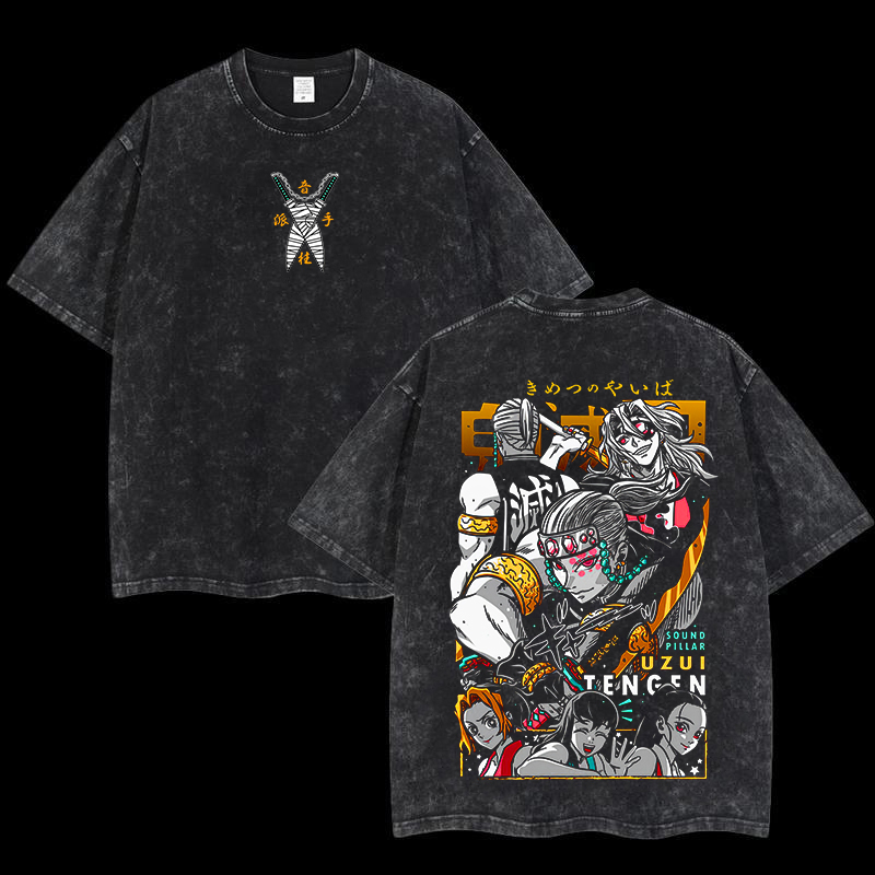 Demon Slayer Printed Unisex Washed T-Shirt