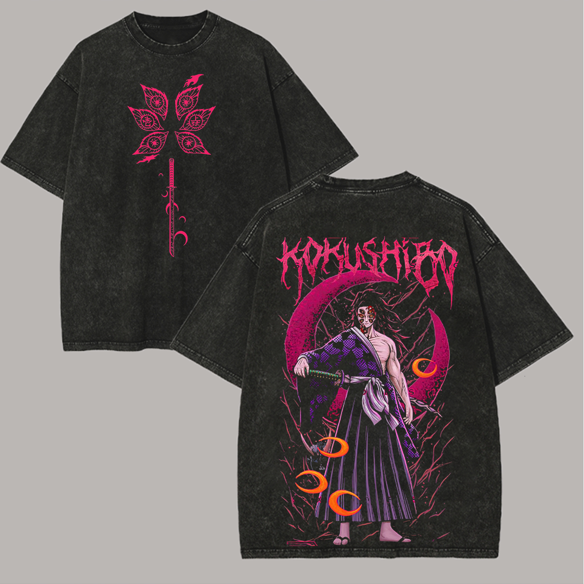 Demon Slayer Printed Unisex Washed T-Shirt