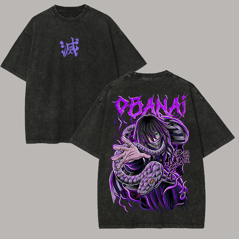 Demon Slayer Obanai Printed Unisex Washed T-Shirt