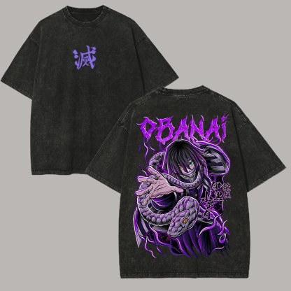 Demon Slayer Obanai Printed Unisex Washed T-Shirt