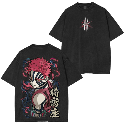 Demon Slayer Akaza Unisex Washed T-Shirt