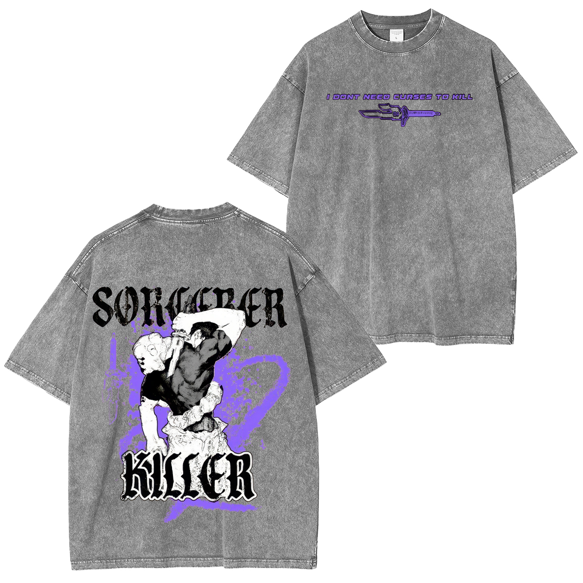 Jujutsu Kaisen Toji Printed Unisex Washed T-Shirt