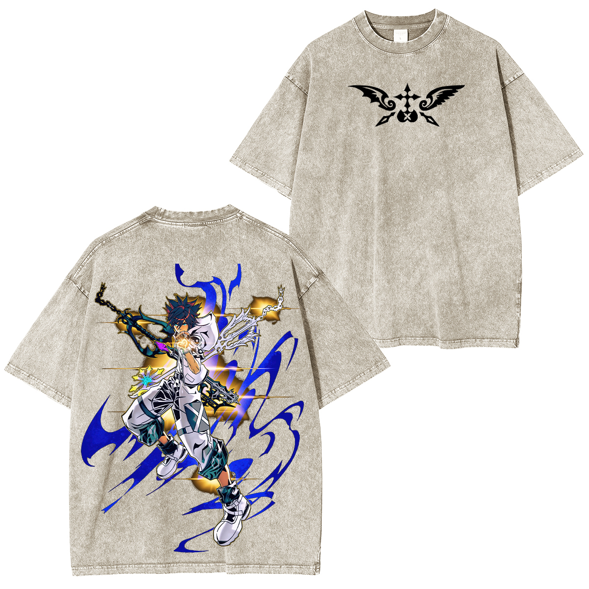 Kingdom Hearts Sora Printed Unisex Washed T-Shirt