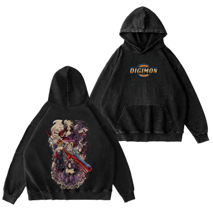 Digimon Unisex Washed Hoodie