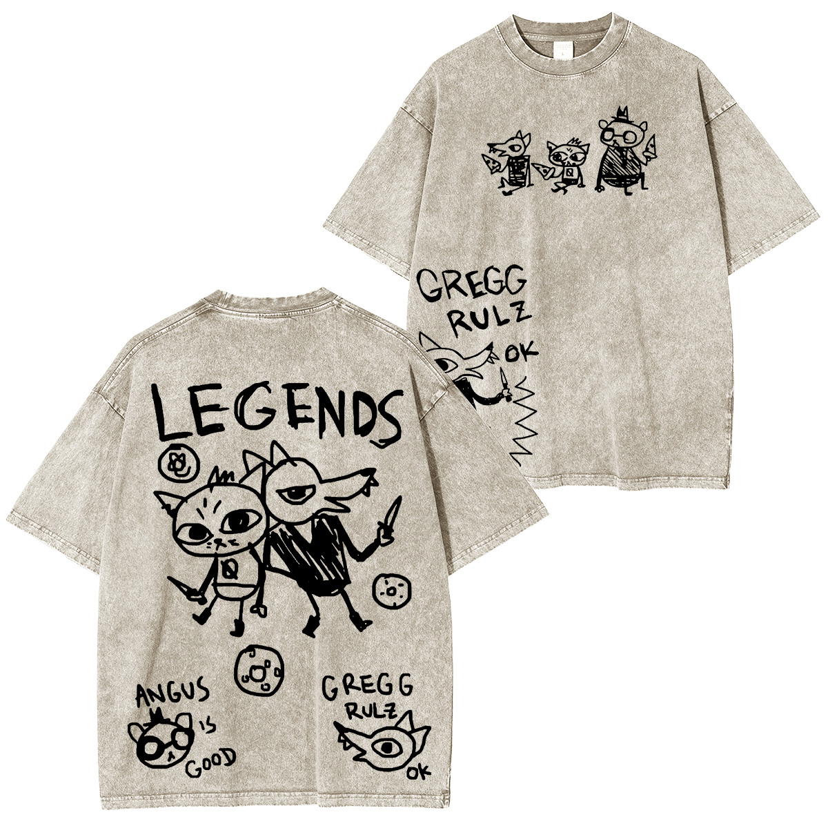 Night in the Woods Printed Unisex Washed T-Shirt