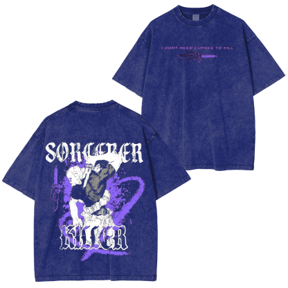 Jujutsu Kaisen Toji Printed Unisex Washed T-Shirt