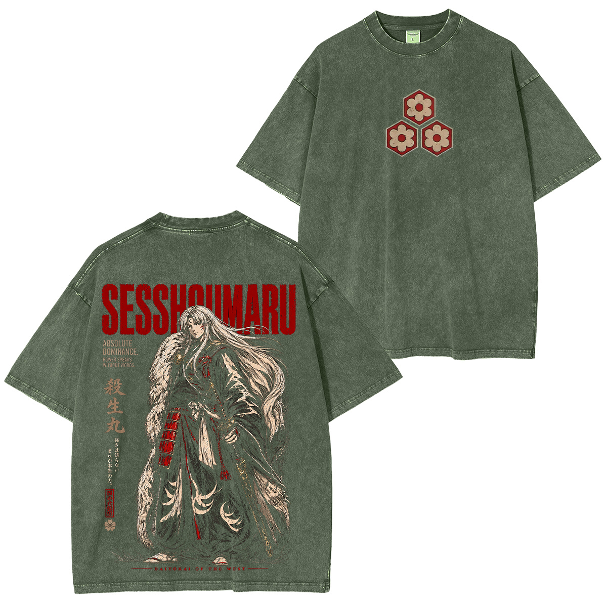 Japanese Samurai Style Printed Unisex Washed T-Shirt