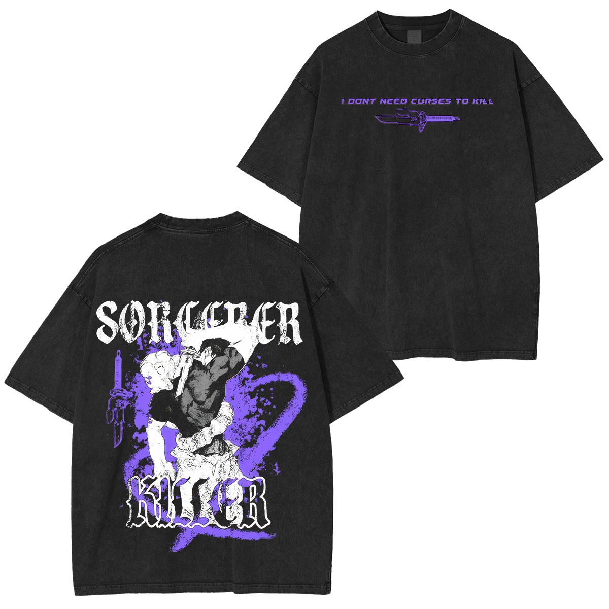 Jujutsu Kaisen Toji Printed Unisex Washed T-Shirt