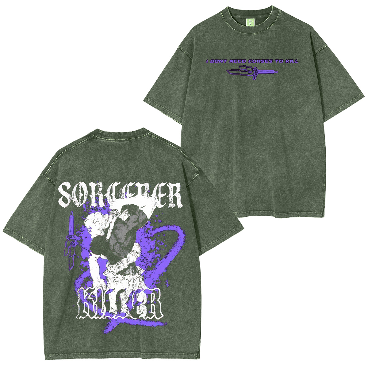 Jujutsu Kaisen Toji Printed Unisex Washed T-Shirt