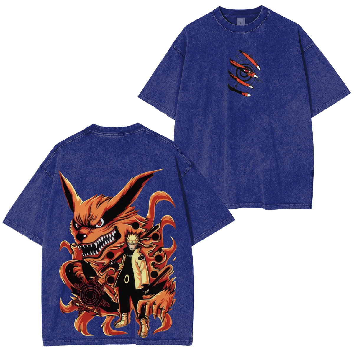 Naruto Uzumaki And Kurama Unisex Washed T-Shirt