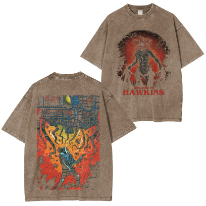 Stranger Things Welcome to Hawkins Unisex Washed T-Shirt