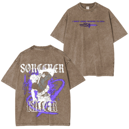 Jujutsu Kaisen Toji Printed Unisex Washed T-Shirt