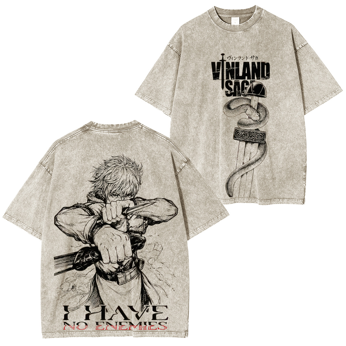 Vinland Saga Thorfinn Printed Unisex Washed T-Shirt