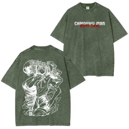 Chainsaw Man Bomb Devil Unisex Washed T-Shirt