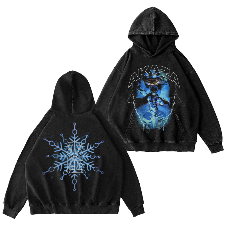 Demon Slayer Akaza Unisex Washed Hoodie
