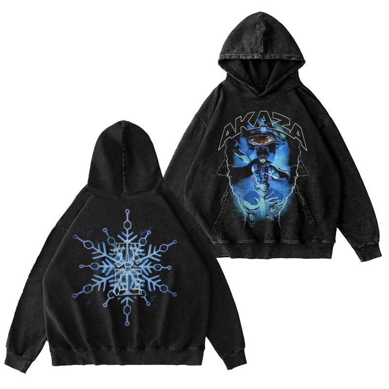 Demon Slayer Akaza Unisex Washed Hoodie