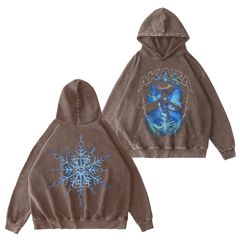Demon Slayer Akaza Unisex Washed Hoodie