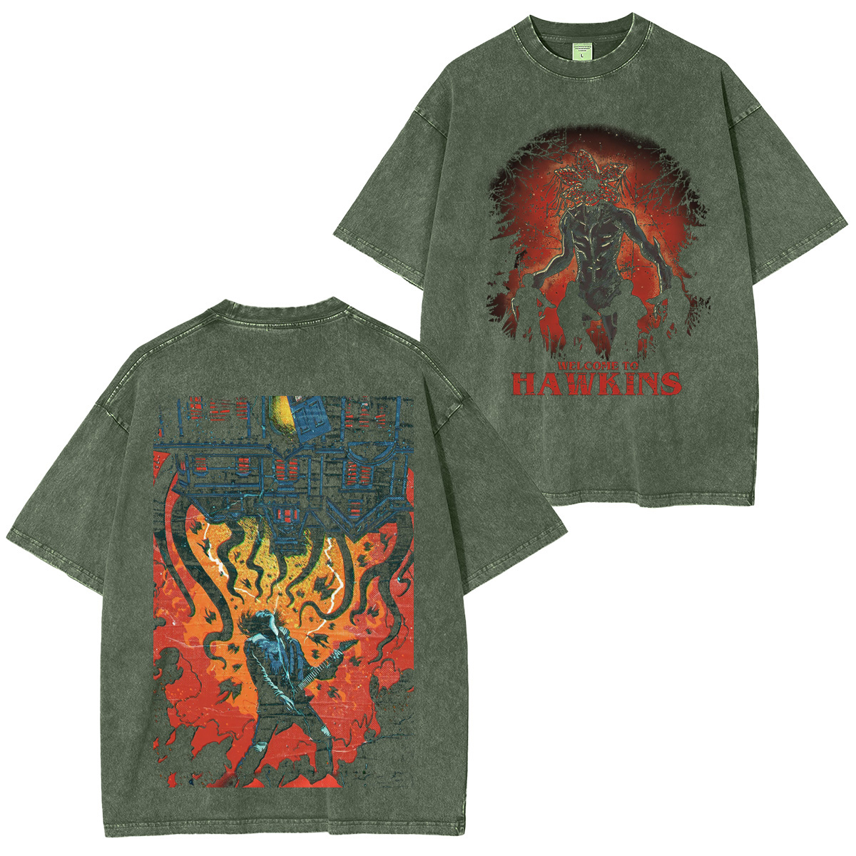 Stranger Things Welcome to Hawkins Unisex Washed T-Shirt