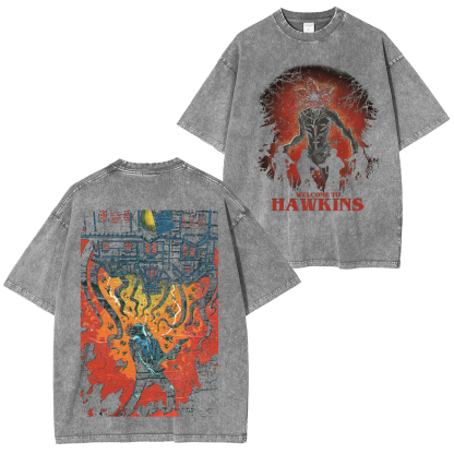 Stranger Things Welcome to Hawkins Unisex Washed T-Shirt