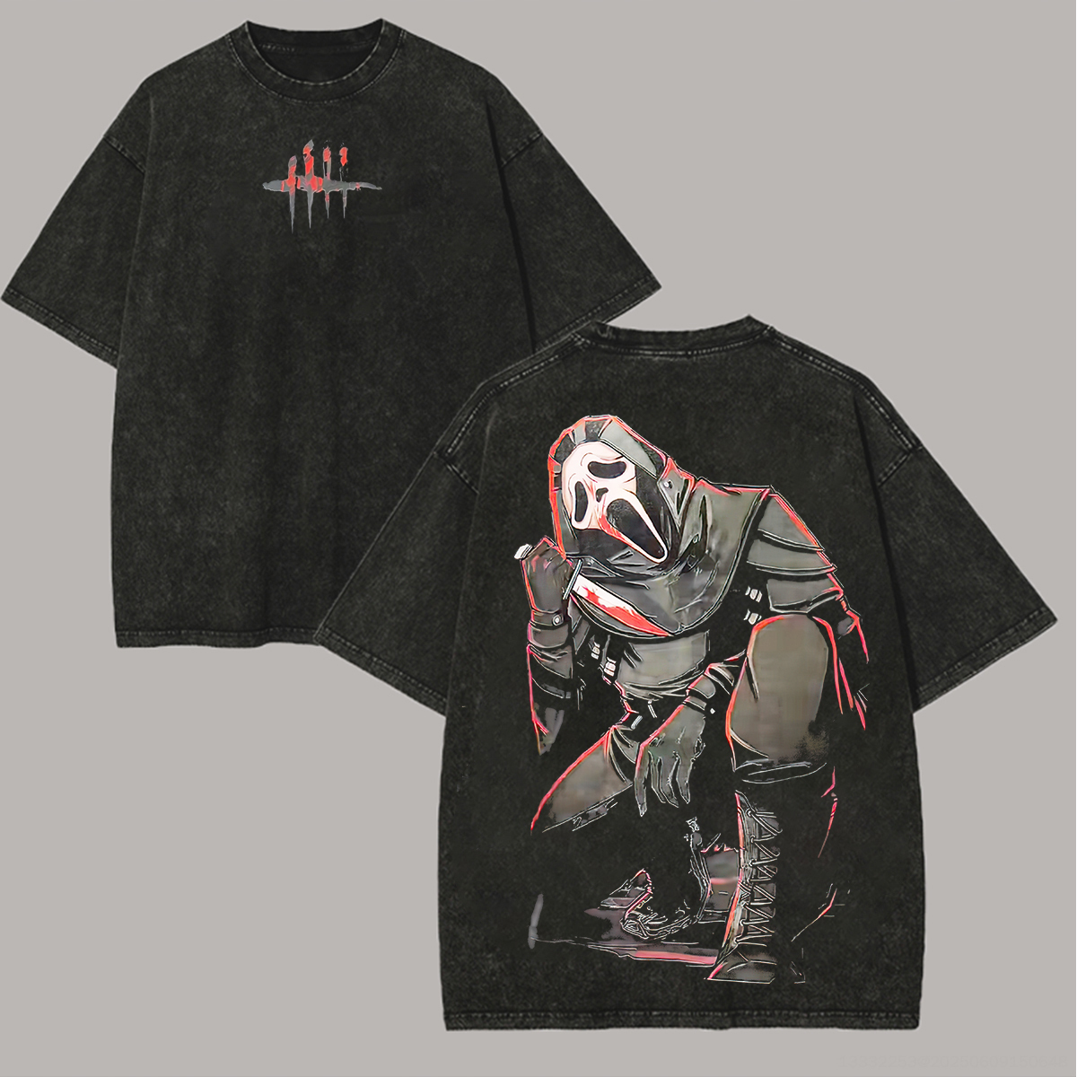 Scream Ghost Face Printed Unisex Washed T-Shirt