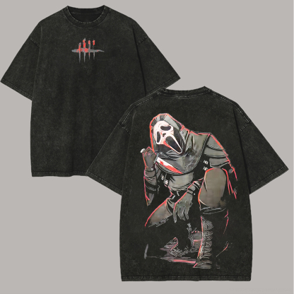 Scream Ghost Face Printed Unisex Washed T-Shirt