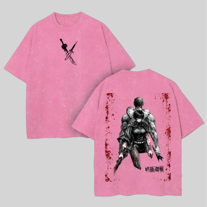 Jujutsu Kaisen Printed Unisex Washed T-Shirt