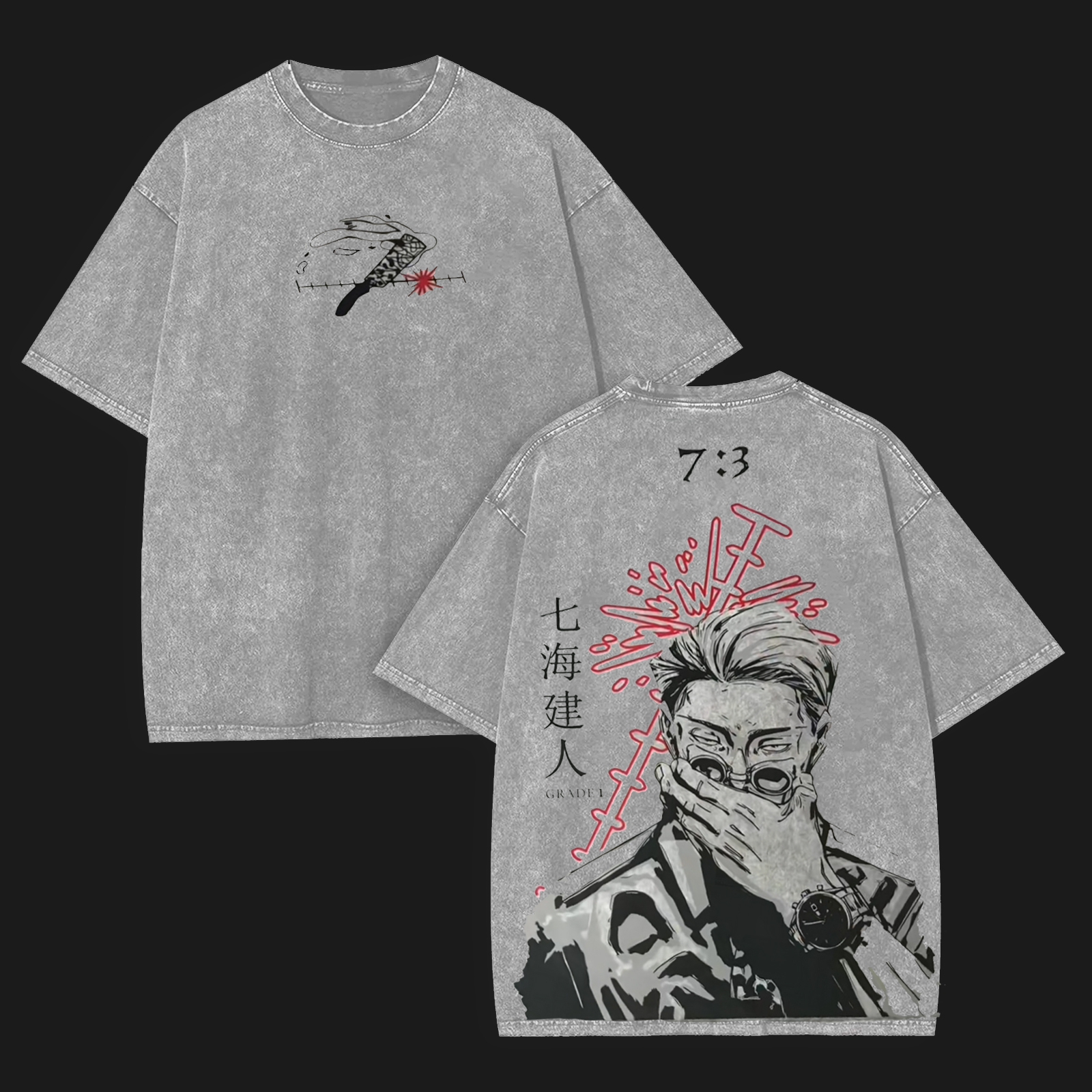 Nanami Kento Jujutsu Kaisen Printed Unisex Washed T-Shirt