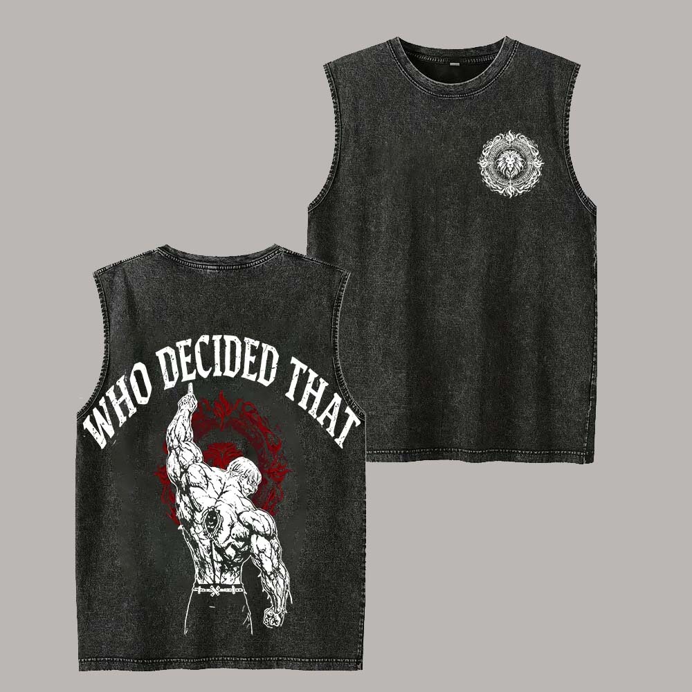 Seven deadly sins Escanor Printed Men's Washed Vest