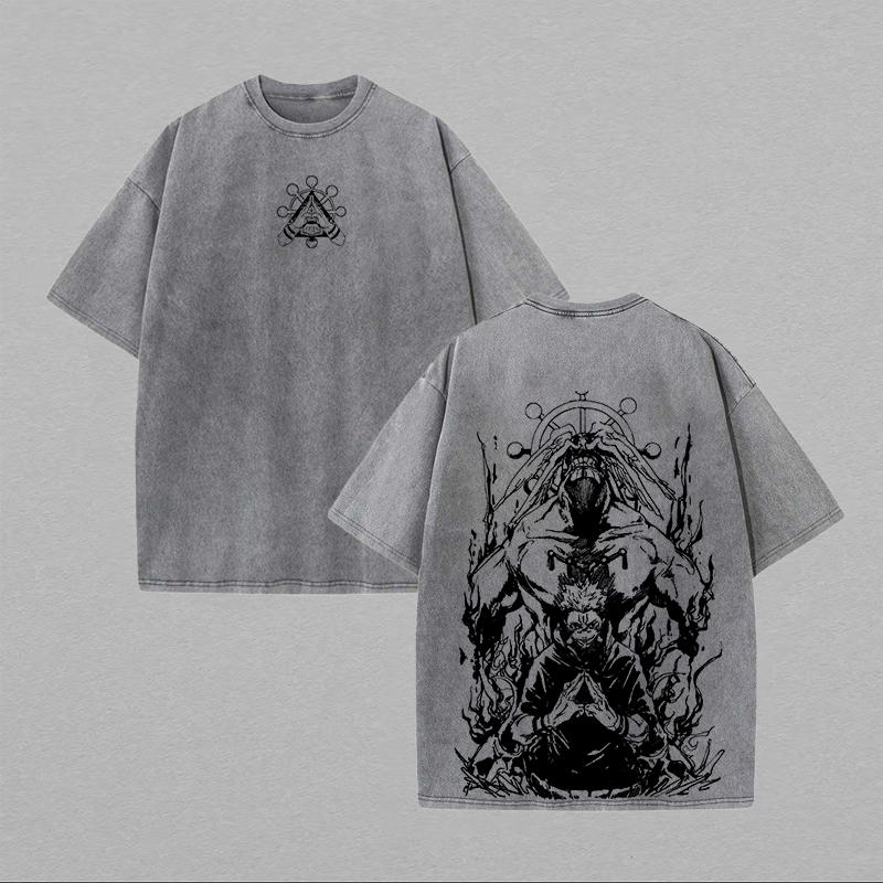 Jujutsu Kaisen Printed Unisex Washed T-Shirt