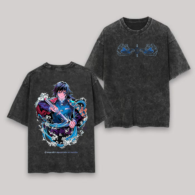 Demon Slayer Printed Unisex Washed T-Shirt