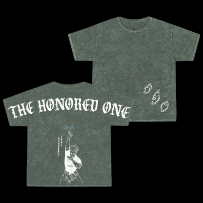 Retro Gojo Satoru Anime Oversize Washed T-Shirt