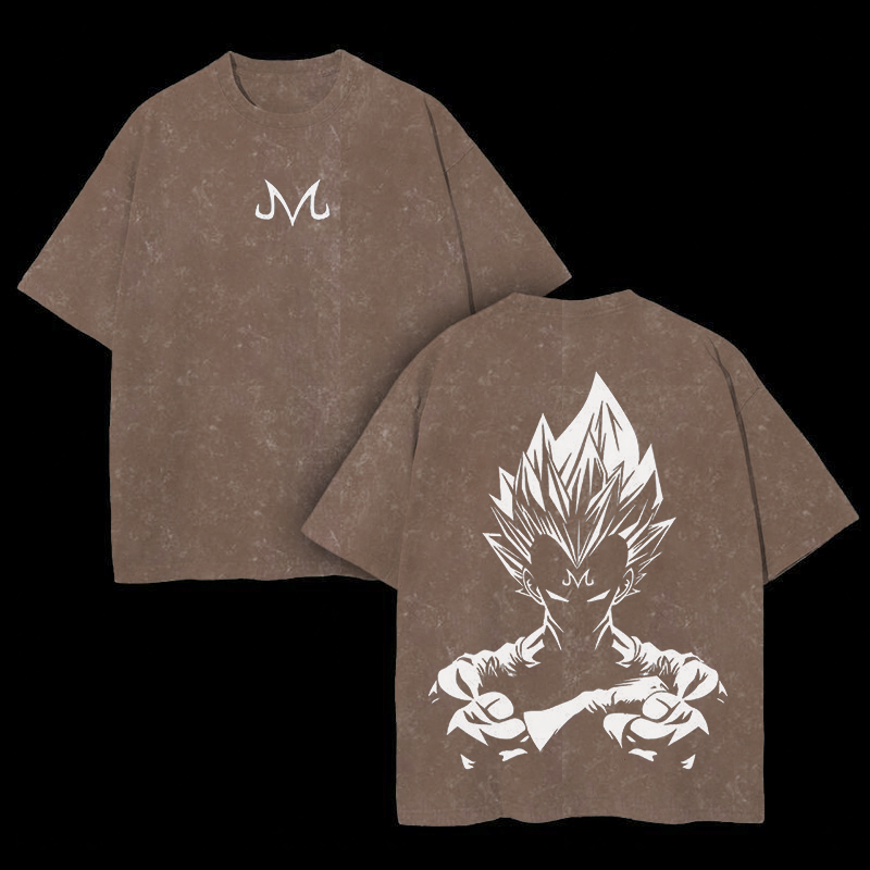 Retro Limited Vegeta Dragon Ball Oversize Washed T-Shirt- Unisex