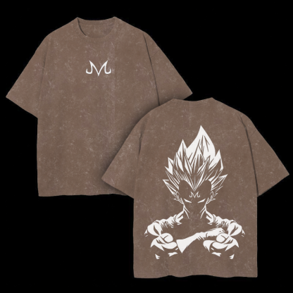 Retro Limited Vegeta Dragon Ball Oversize Washed T-Shirt- Unisex