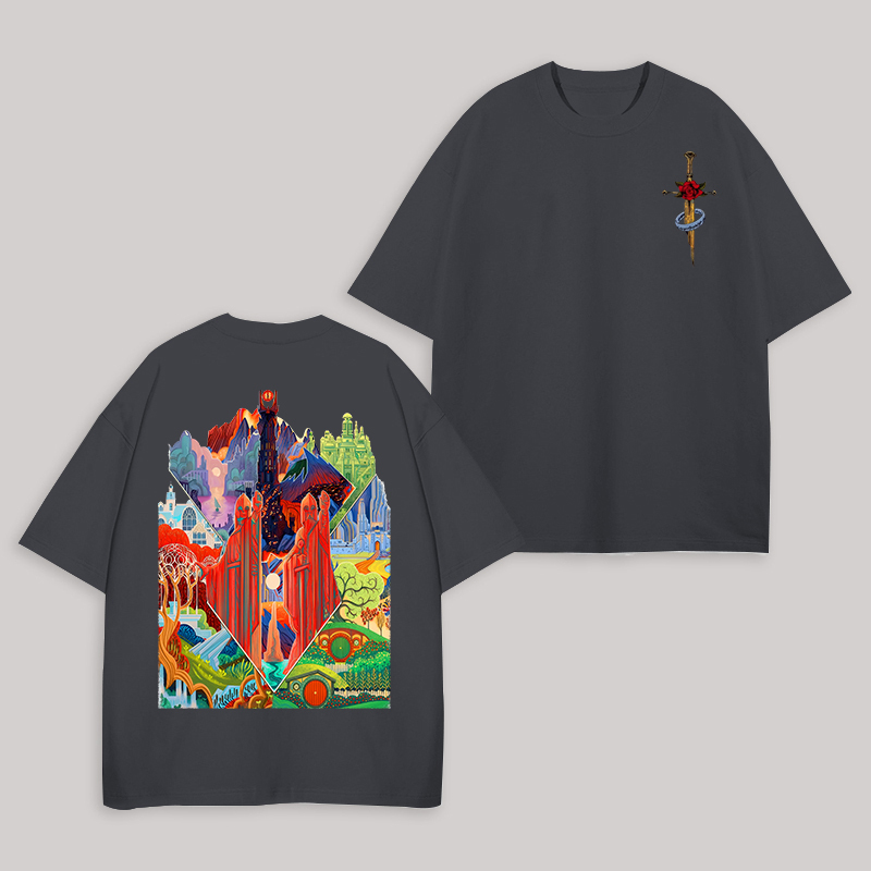 The Lord of the Rings Middle-earth Printed Unisex Oversized T-shirt