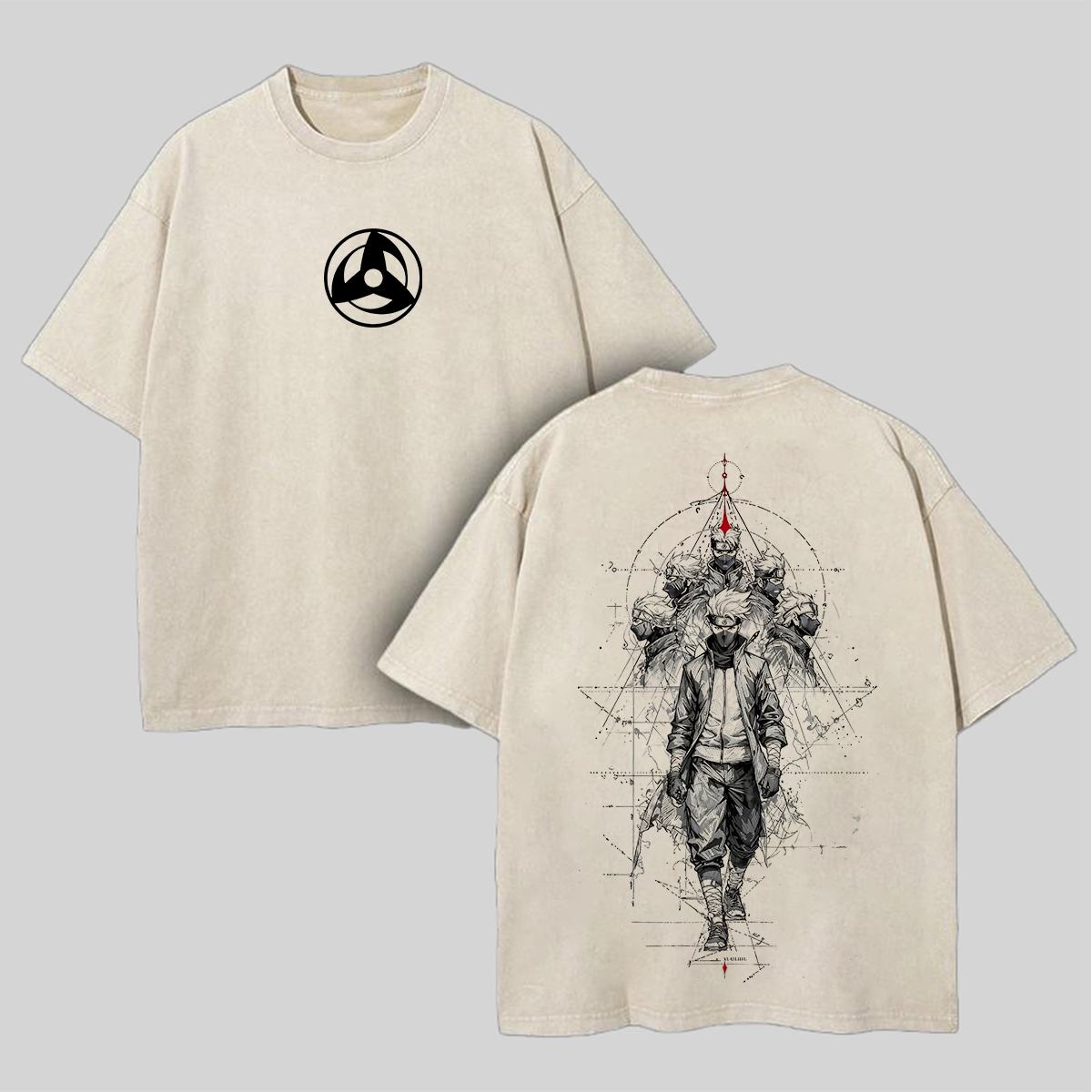 Naruto Kakashi Hatake Printed Unisex Washed T-Shirt