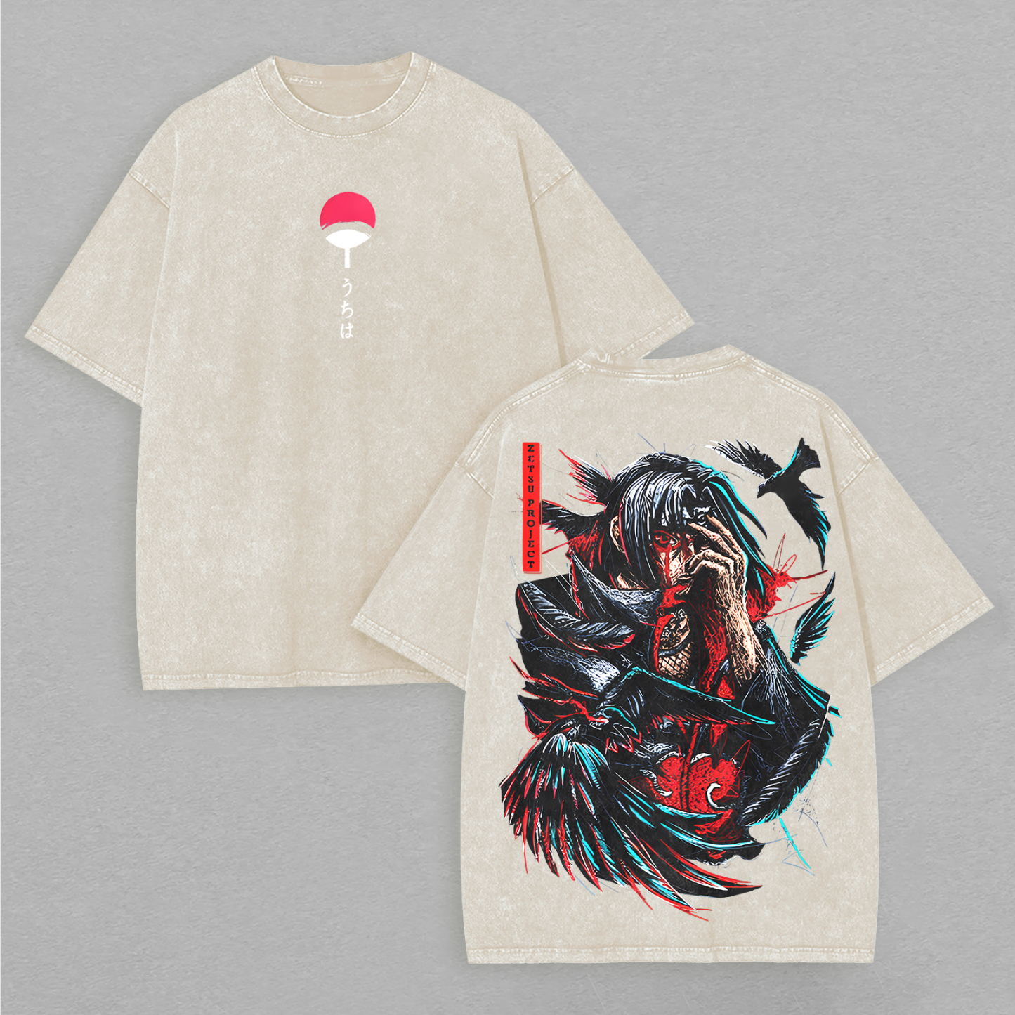 Uchiha Itachi Naruto Printed Unisex Washed T-Shirt