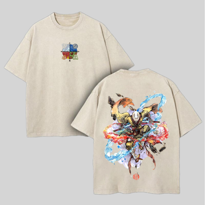 Avatar: The Last Airbender Aang Printed Unisex Washed T-Shirt