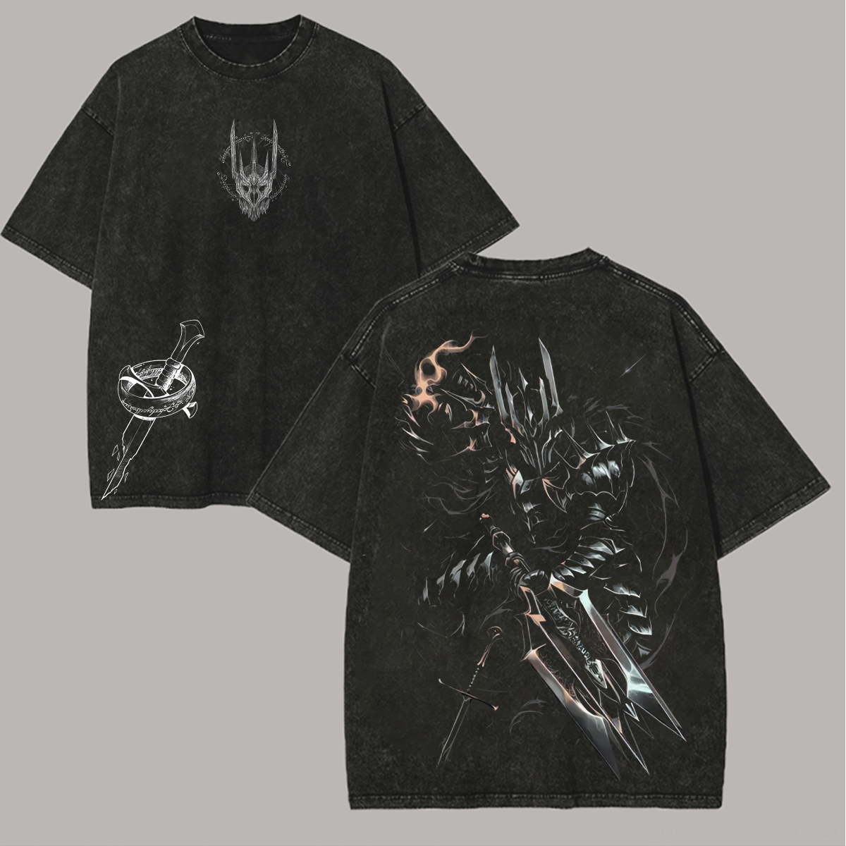 The Lord of the Rings Sauron Printed Unisex Washed T-Shirt