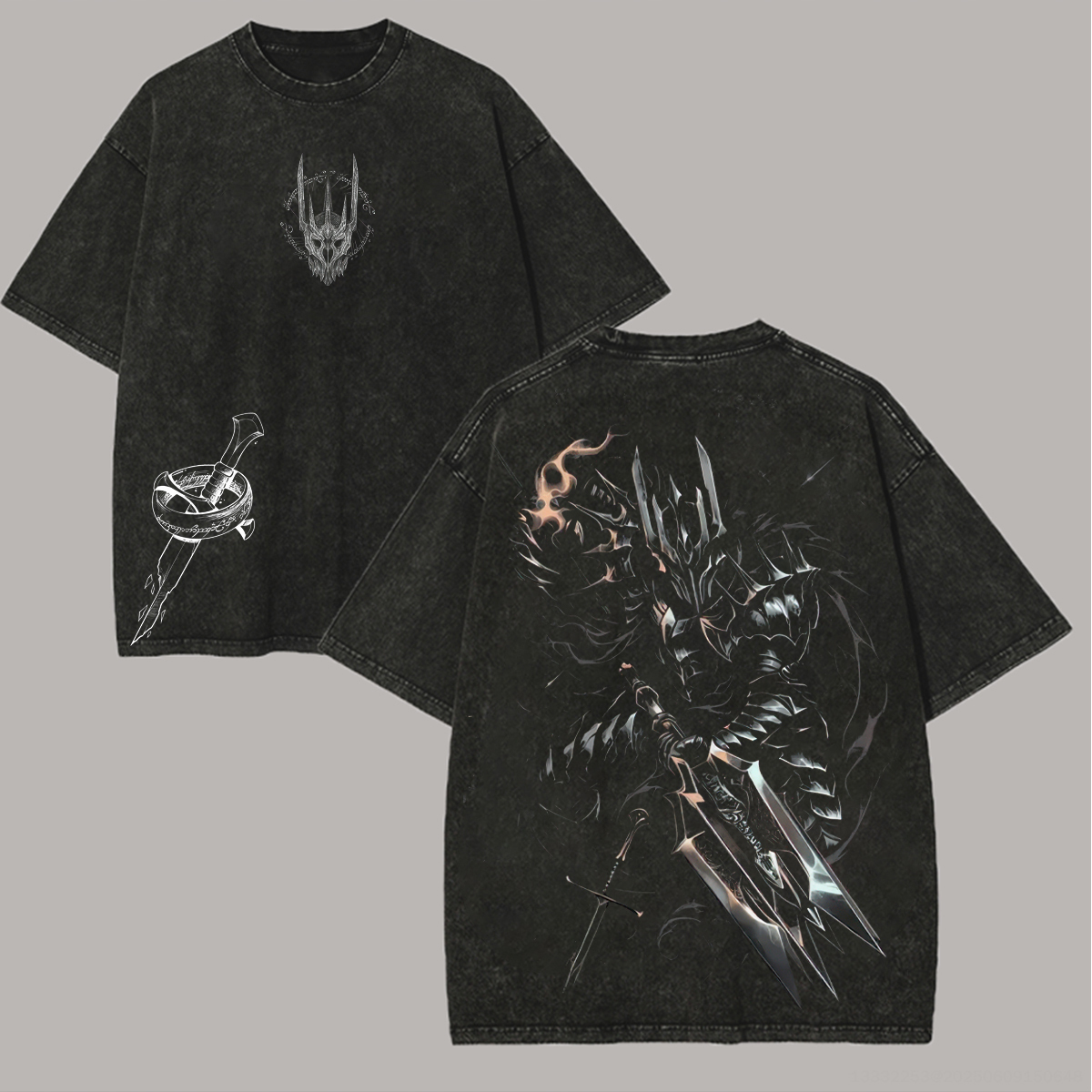 The Lord of the Rings Sauron Printed Unisex Washed T-Shirt