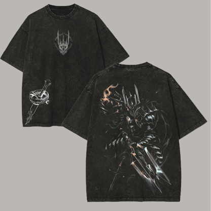 The Lord of the Rings Sauron Printed Unisex Washed T-Shirt