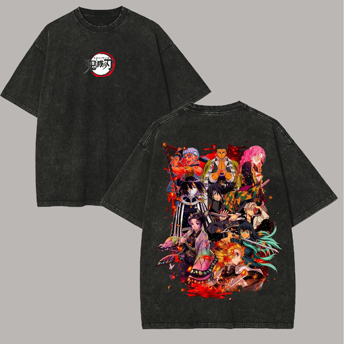 Demon Slayer Printed Unisex Washed T-Shirt