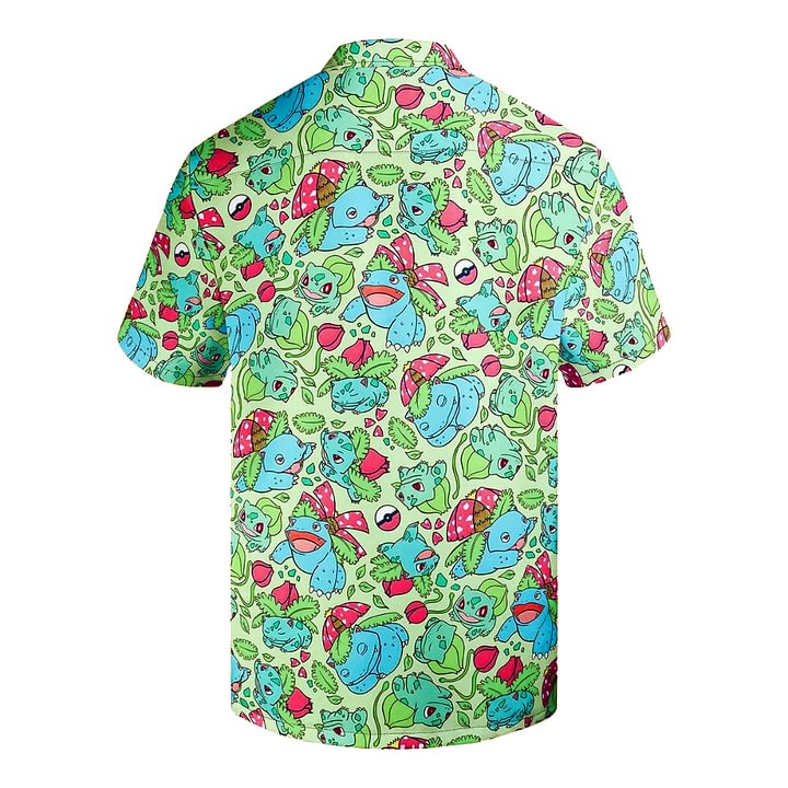 Bulbasaur Hawaiian Button-Up Men's Shirt