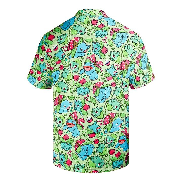 Bulbasaur Hawaiian Button-Up Men's Shirt