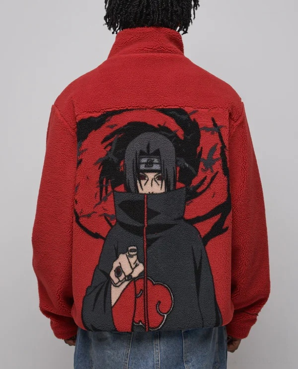 Naruto Uchiha Itachi Akatsuki Wool Zipper Fleece Jacket