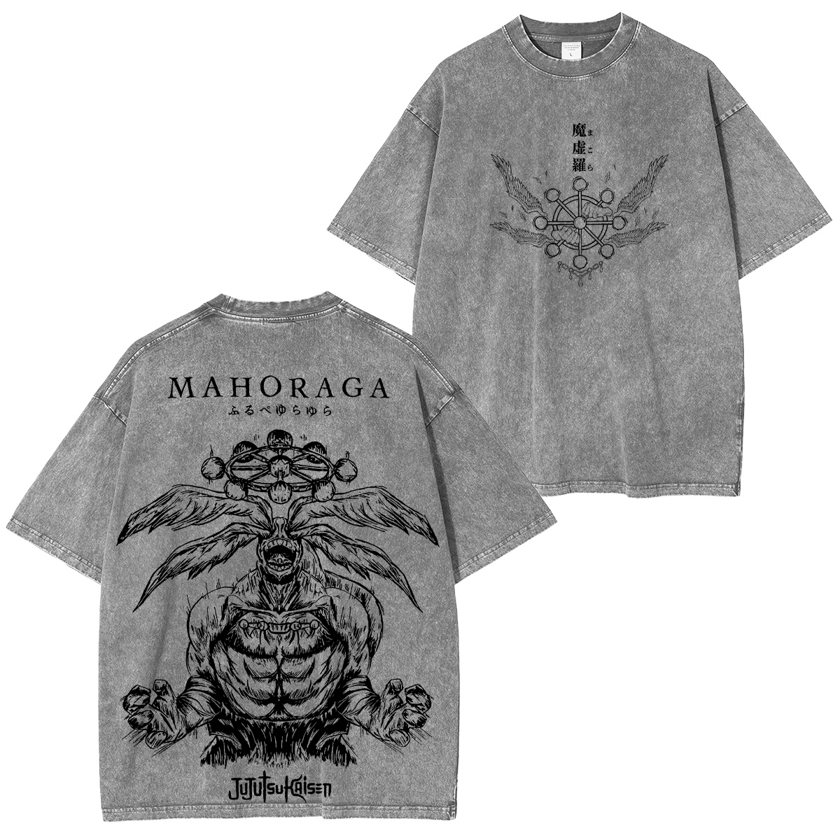 Jujutsu Kaisen Mahoraga Printed Unisex Washed T-Shirt