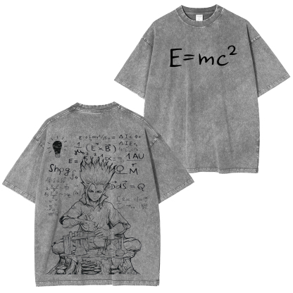Dr. Stone Senku Ishigami Printed Unisex Washed T-Shirt