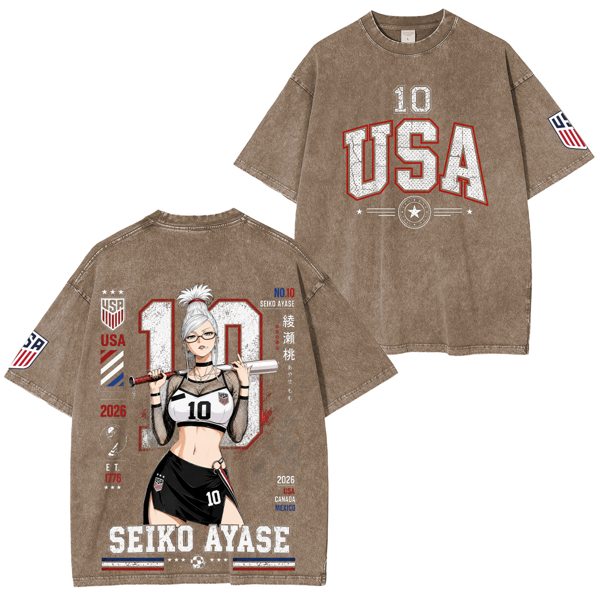 Dandadan Seiko Ayase Anime Baseball Girl Printed Unisex Washed T-Shirt