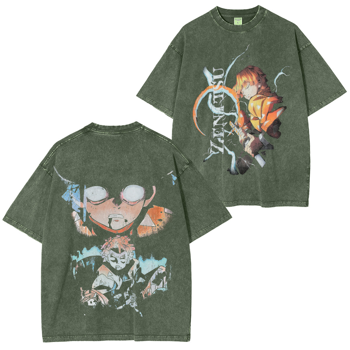 Demon Slayer Zenitsu Agatsuma Unisex Washed T-Shirt