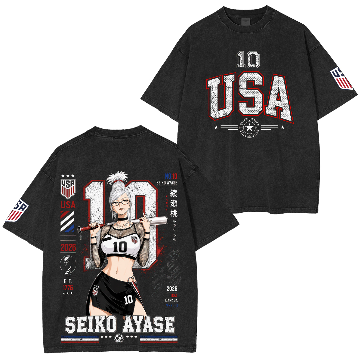 Dandadan Seiko Ayase Anime Baseball Girl Printed Unisex Washed T-Shirt
